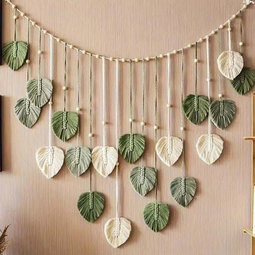 🌿Boho Macrame Leaf Wall Hanging – Bring Natural Warmth to Any Space