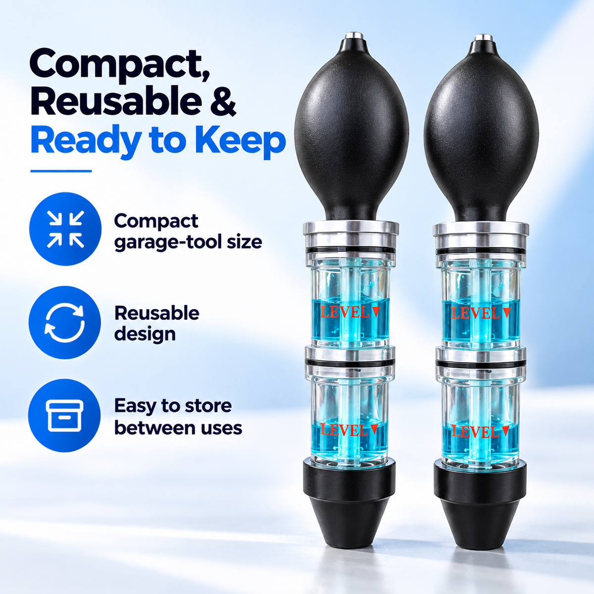 🔧 Dual-Chamber Head Gasket Leak Tester – Visual Combustion Leak Check Tool