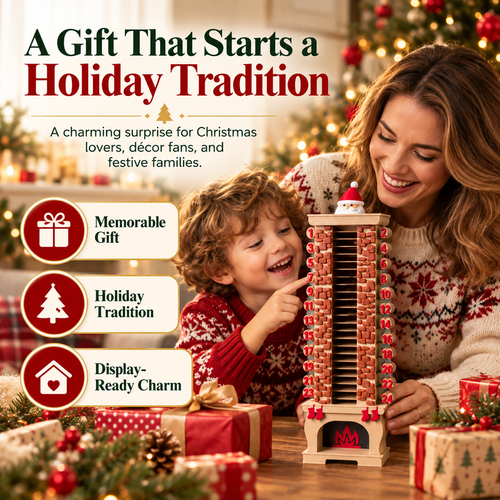 🎅Santa Chimney Christmas Countdown Calendar – 24-Day Holiday Advent Decoration🏠