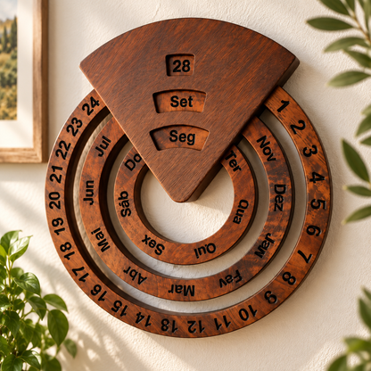 🗓️ Wooden Perpetual Wall Calendar – Set the Date, Enjoy It Year After Year