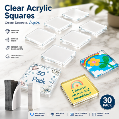 🖼️Magnetic Photo Frames 2"x2" Clear Acrylic DIY Fridge Magnets – Create