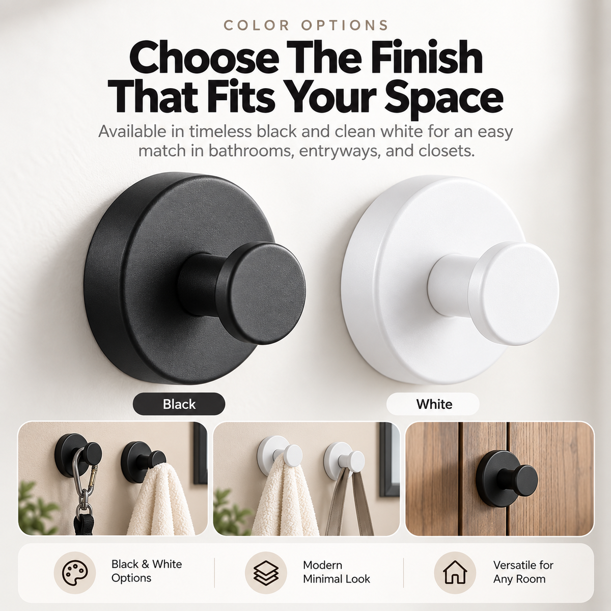 ✨🏠3-Pack No-Drill Twist-Lock Hooks – Easy Everyday Wall Organization