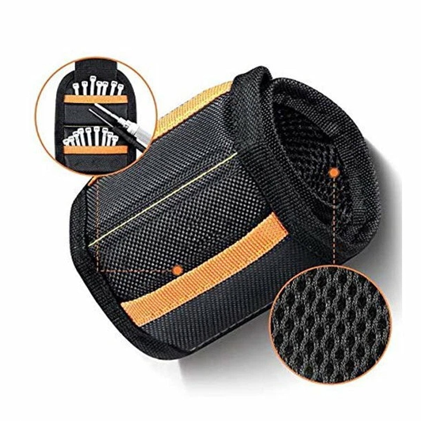 🔥Hot Sale⚡Magnet Wristband Tool Holder with 2 Storage Pockets