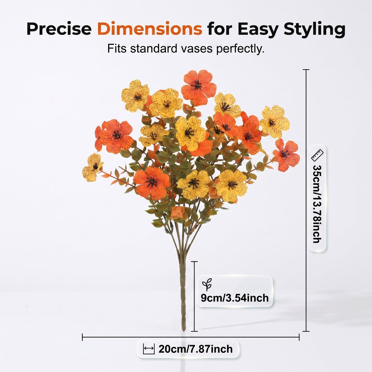 🍂🧡Artificial Autumn Violet Silk Flower Bouquet✨Weatherproof Faux Fall Floral Stems