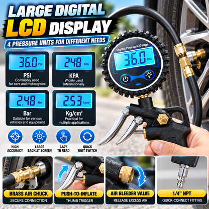 ⚡ Digital Tire Inflator Gauge — One Tool for Faster Tire Pressure Maintenance