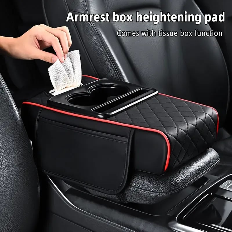 🚗✨4-in-1 Car Armrest Storage Organizer – Cup Holder, Phone Stand & Center Console Storage Bag