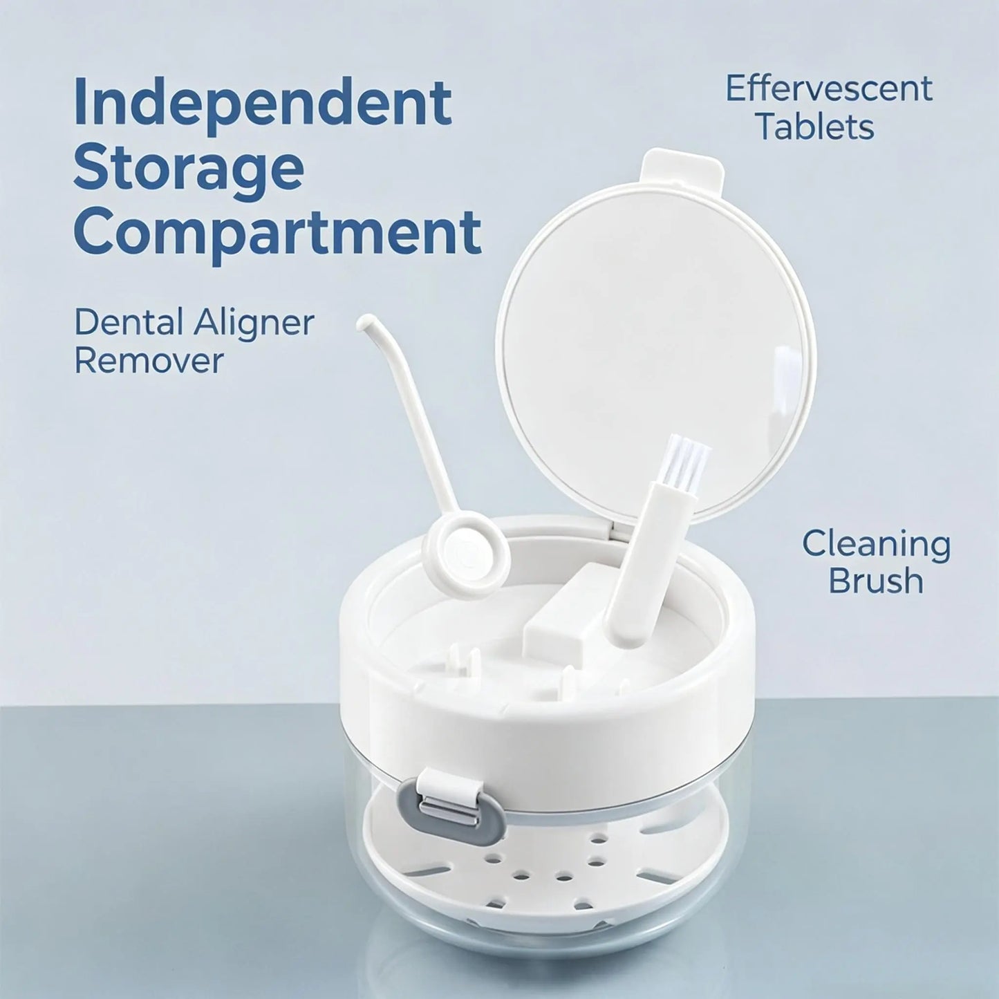3-in-1 Travel Retainer Cleaner Case with Mirror & Drain Tray