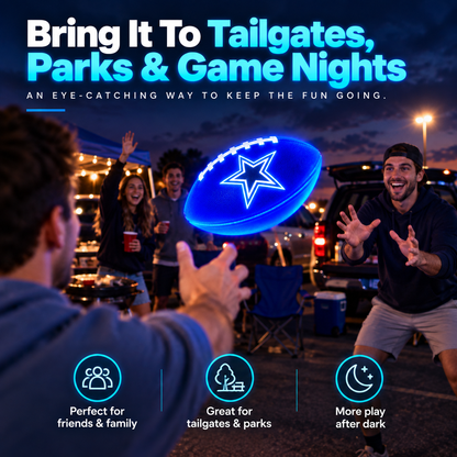 Light-Up Football for Night Play – Bright Blue Glow Ball