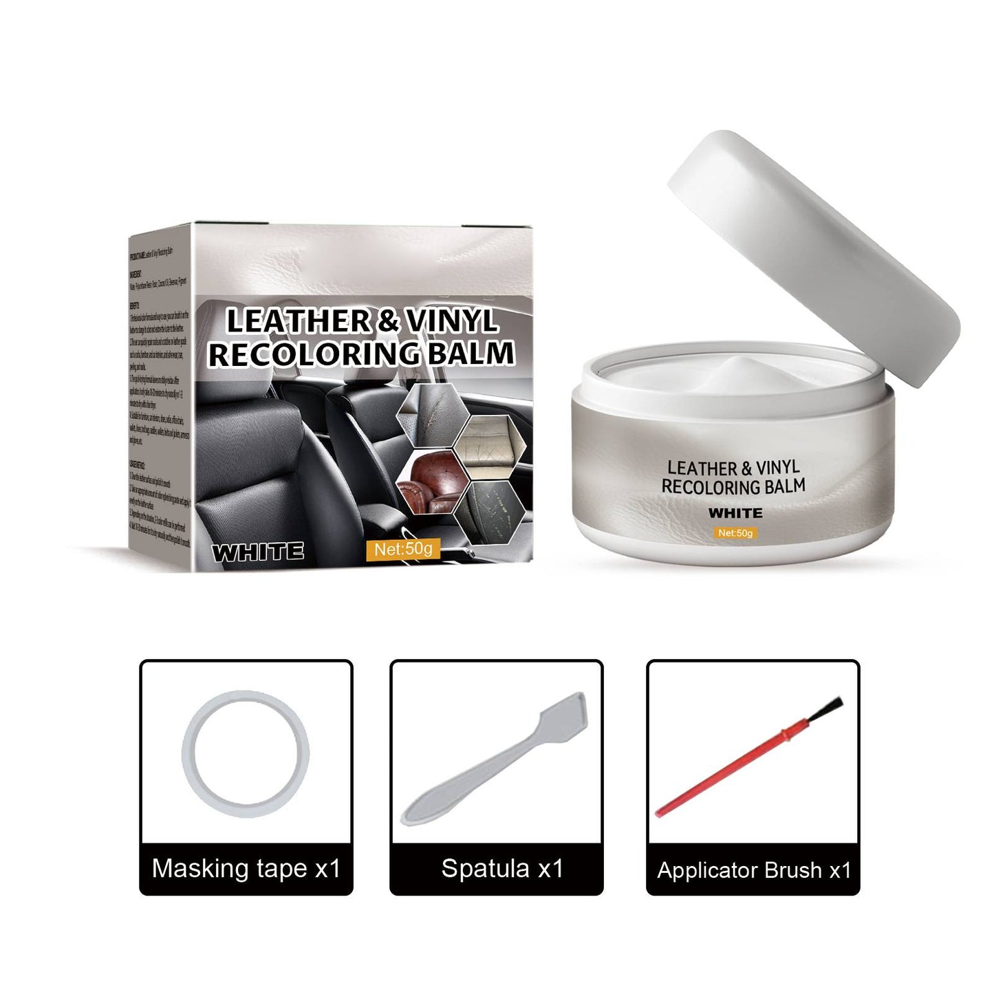 ✨Leather & Vinyl Recoloring Balm Kit – Restore Faded Seats, Sofas & Shoes