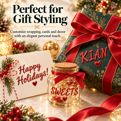 🎁✨ 3D Metallic Alphabet Stickers – Raised Letter, Number & Symbol Decals for Personalized Gifts, Cards & DIY Crafts 💖🎄 | 5 Colors