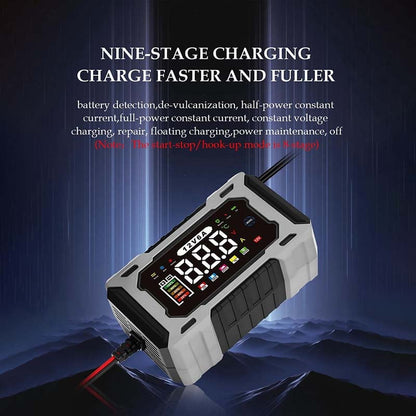 🚗12V/24V Smart Battery Charger, Maintainer & Trickle Charger🔋