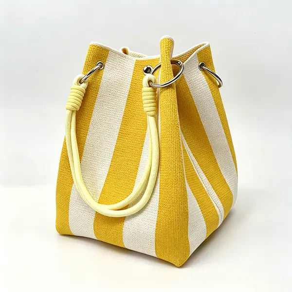 👜Boho Woven Polyester Bucket Bag
