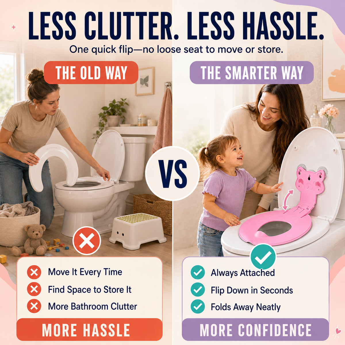 Flip-Down Toddler Toilet Training Seat – Easy Potty Training Upgrade