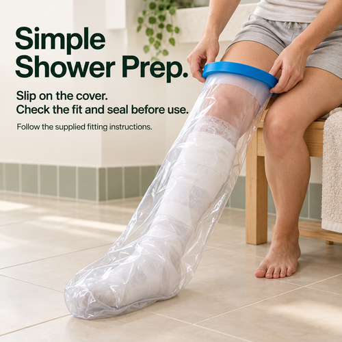 🚿 Reusable Waterproof Leg Cast Cover – Easier Shower Care