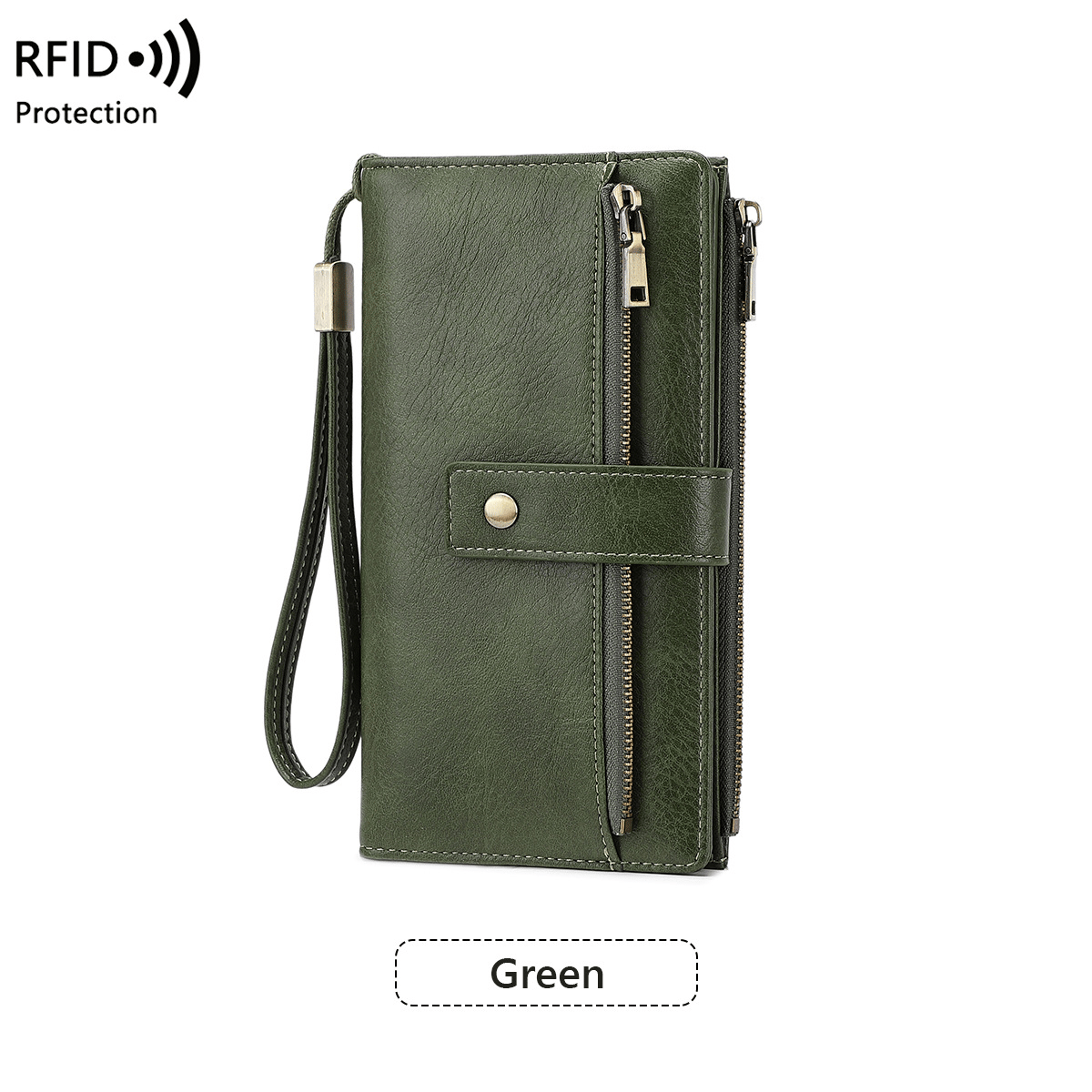 🔥Last Day 49% OFF-Women's long wallet, stylish clutch, elegant solid color RFID blocking wallet