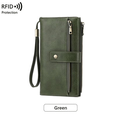 🔥Last Day 49% OFF-Women's long wallet, stylish clutch, elegant solid color RFID blocking wallet