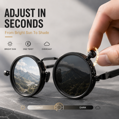 Hand-adjustable ND9-grade UV-blocking polarized sunglasses