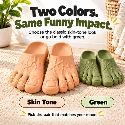 Realistic Big Feet Slippers – Funny Giant Toe Slip-On House Shoes