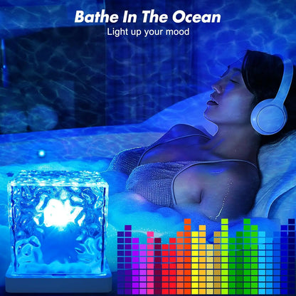 🔥 RGB Water Ripple Cube Lamp – Remote-Controlled Ocean Wave Ambient Light