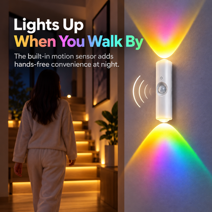 💡😍Rechargeable Motion Sensor Wall Light – Magnetic RGB Up & Down Night Light
