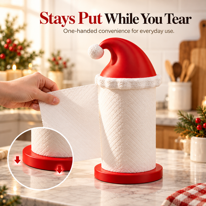 🎅🎃 Festive Holiday Paper Towel Holder 🎄✨ Cute Santa Hat & Pumpkin Design 🏡🍂 Kitchen Countertop Decor 🎁 Perfect Holiday Gift