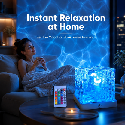 🔥 RGB Water Ripple Cube Lamp – Remote-Controlled Ocean Wave Ambient Light