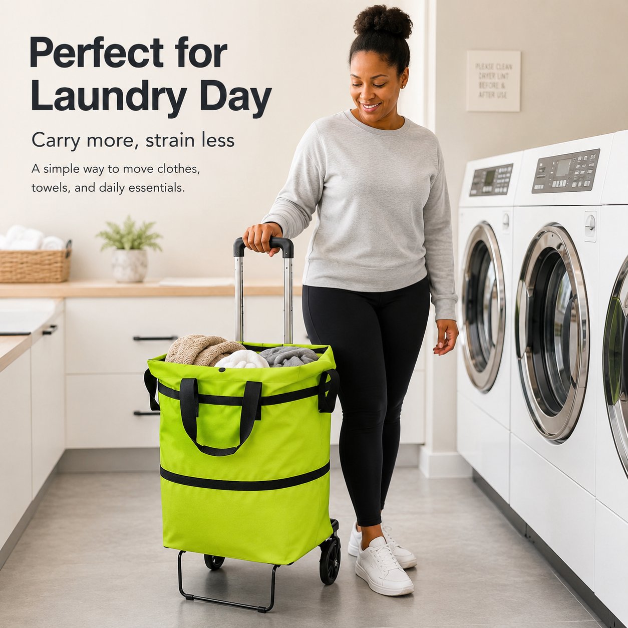 🛒Foldable Shopping Trolley Bag with Wheels, Portable Reusable Grocery Tote