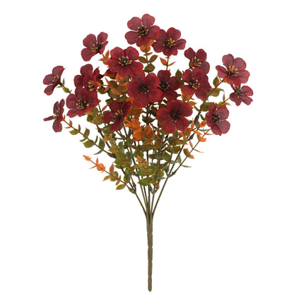 🍂🧡Artificial Autumn Violet Silk Flower Bouquet✨Weatherproof Faux Fall Floral Stems