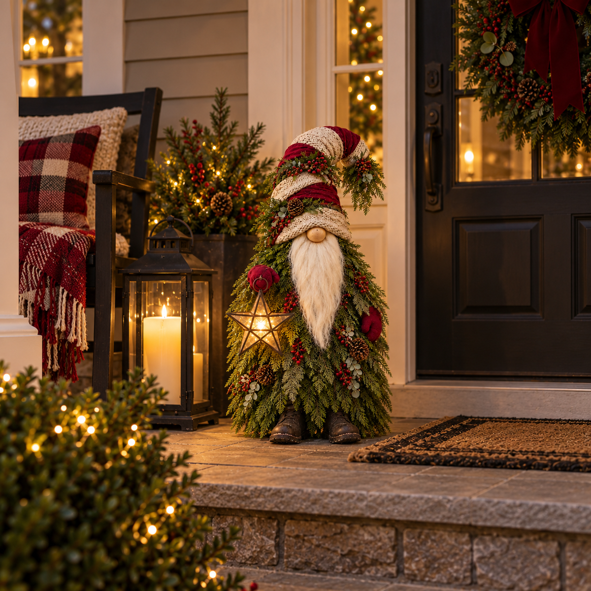 🏠Evergreen Star Gnome™ Lighted Christmas Woodland Decor