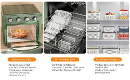🥗Household transparent plastic food storage box-Including drain basket