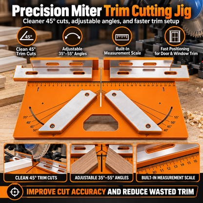 🛠️ Precision Miter Trim Cutting Jig | Adjustable 35°–55° Angles, Built-In Measuring Scale & Faster, Cleaner Trim Cuts 📐