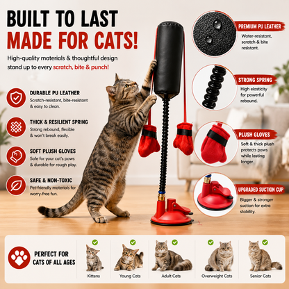 🐱Interactive Cat Punching Bag Toy with Suction Base & Catnip – Indoor Exercise Toy for Cats🥊