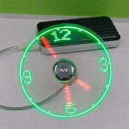 LED Time & Temperature USB Fan | 2-in-1 Portable Silent Desk Cooling Fan