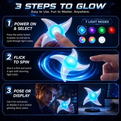🌀 Glowing Whirlwind Light Blade - Rotating Fidget Toy ✨