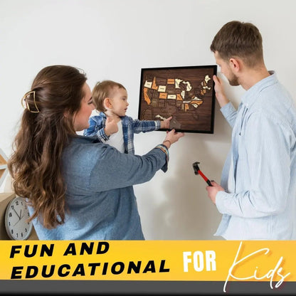 🔥Wooden USA Travel Map Puzzle – Turn Every Trip Into a Memory🧩