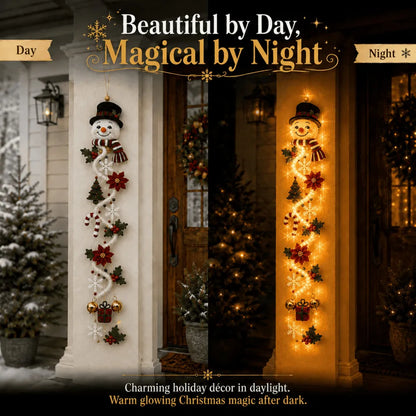 🎄MerryCascade™ Glowing Christmas Door Hanger | 6 Festive Lighted Designs with Warm Glow, Dimensional Details & Space-Saving Vertical Décor