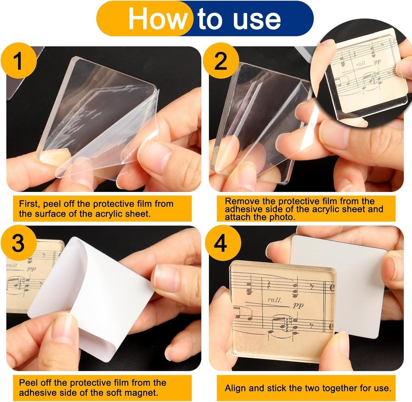 🖼️Magnetic Photo Frames 2"x2" Clear Acrylic DIY Fridge Magnets – Create