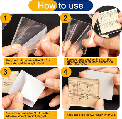🖼️Magnetic Photo Frames 2"x2" Clear Acrylic DIY Fridge Magnets – Create