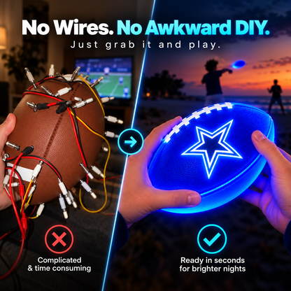 Light-Up Football for Night Play – Bright Blue Glow Ball