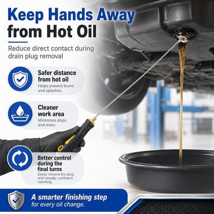 Magnetic Oil Drain Plug Remover with 14-Inch Flexible Shaft