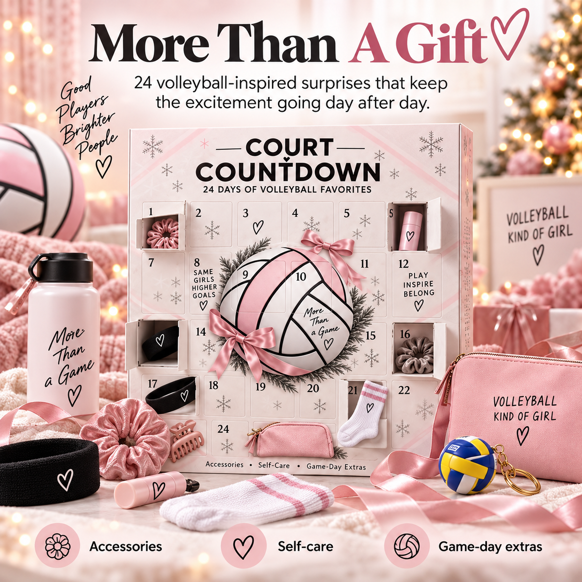 🏐 24-Day Volleyball Countdown Gift Box – Game-Day Favorites