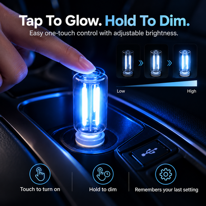 💡Touch-Dimmable Car USB Ambient Night Light – 7 Color Options
