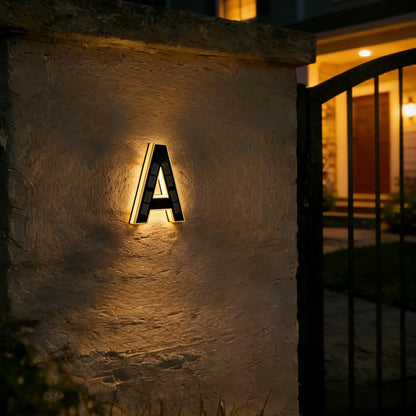 ISUNMEA 9 Inch Solar Lighted House Numbers for Outside, Light Up Waterproof LED Address Numbers Signs