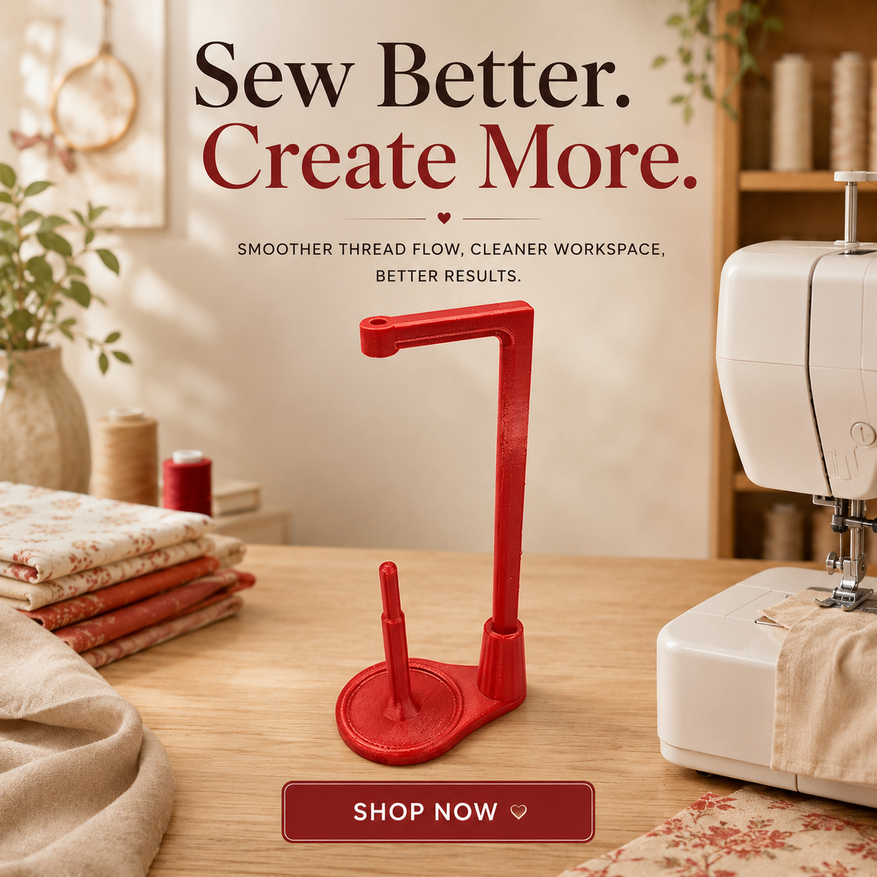 🧵Universal Sewing Machine Thread Holder – Stable Spool Stand for Quilting & Crafting