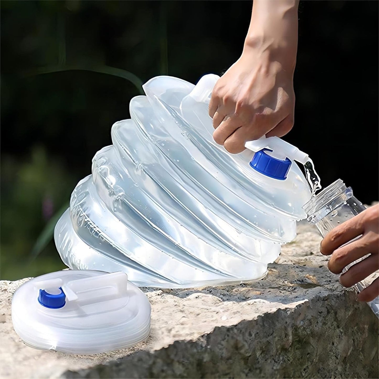 15L Foldable Water Container with Tap Portable Collapsible Water Storage Tank Water Carrier Lifting Bag Leakproof Water Pouch Camping Water Jug Travel Water Dispenser Outdoor Water Storage