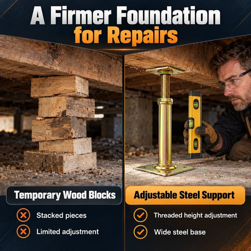🔩 Heavy-Duty Adjustable Support Jack Posts | Galvanized Steel Temporary Support for Basement Repair & House Renovation