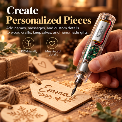 🔧Cordless Precision Wood Engraving Pen – Compact Transparent DIY Carving Tool