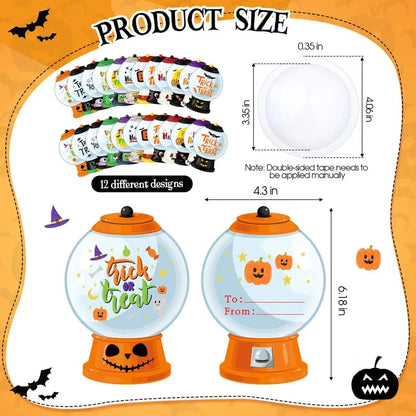 🔥LAST DAY 50% OFF - 🎃🍬30 PCS Halloween Candy Card Kit with Clear Candy Holders & Adhesive Stickers – DIY Trick or Treat Party Favors