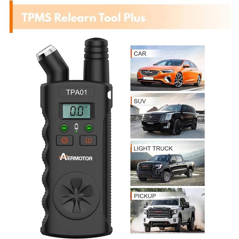 2-in-1 TPMS relearn tool and digital tire pressure gauge