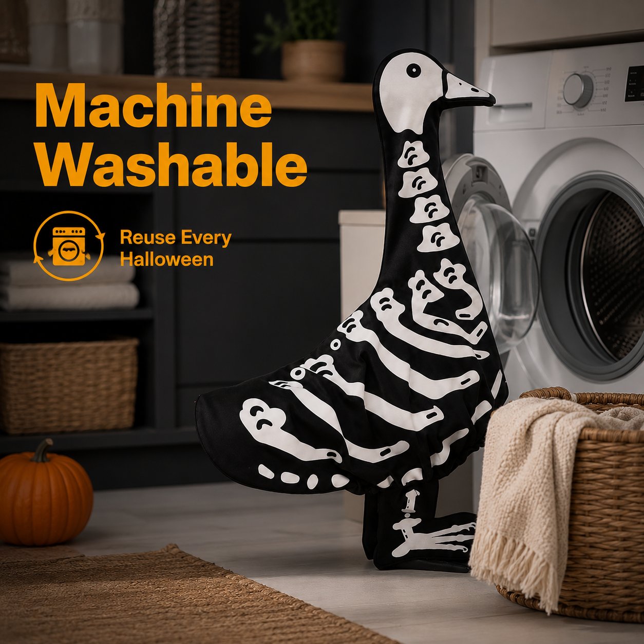 Halloween Goose Skeleton Costume for Porch
